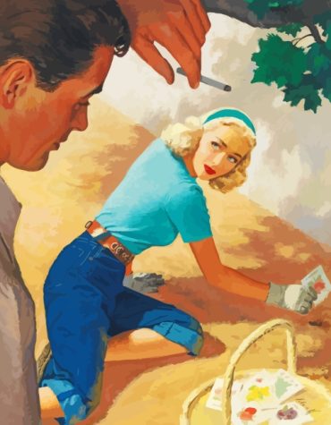 Retro Romance Lovers Paint By Numbers