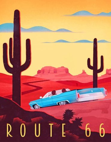 Route 66 Cactus Illustrations Paint By Numbers