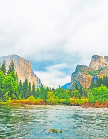 California Yosemite River View Paint By Numbers