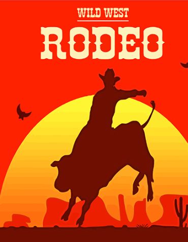 Silhouette Cowboy Rodeo Paint By Numbers