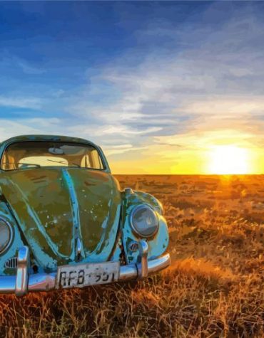 Rusty VW Sunset Views Paint By Numbers