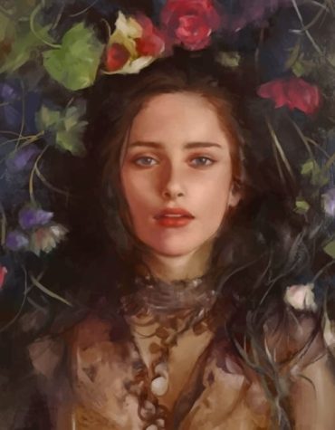 Flower Embraced Woman Paint By Numbers