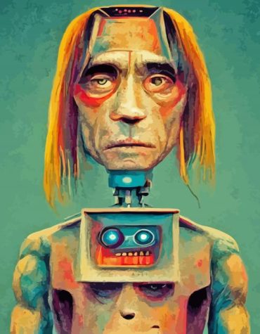 Melancholic Robot Man Paint By Numbers