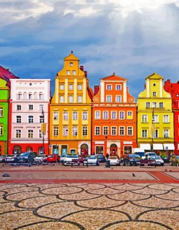 Colorful Salt Market Square Poland Paint By Numbers