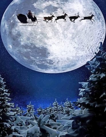 Christmas Santa Silhouette Paint By Numbers