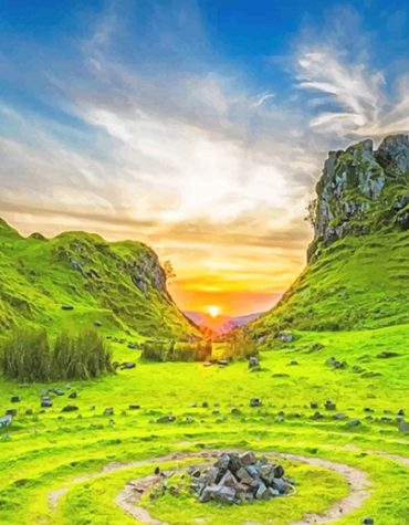 Scottish Sunset Landscape Paint By Numbers