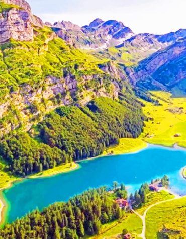 Seealpsee Switzerland Scenic Paint By Numbers