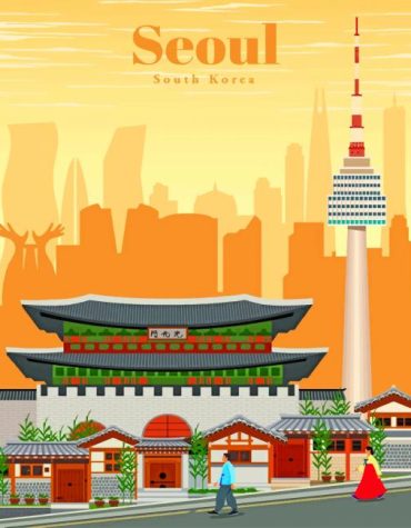 Seoul Architecture Paint By Numbers