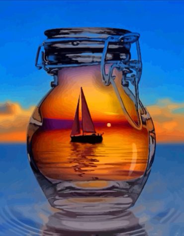 Ocean Ship Glass Art Paint By Numbers