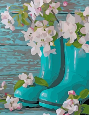 Floral Boots Aesthetic Paint By Numbers