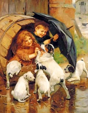 Siblings and Dogs Fun Paint By Numbers