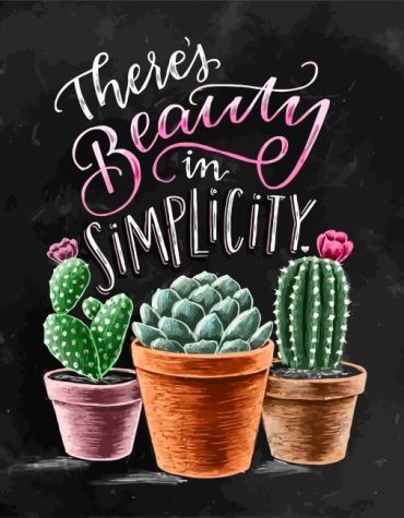 Cactus Calligraphy Quotes Paint By Numbers