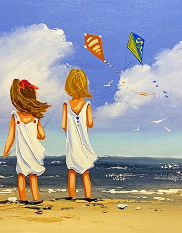 Sisters on the Beach Paint By Numbers