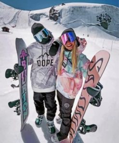 Skiing Adventure for Couples Paint By Numbers