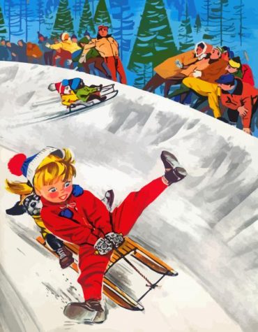 Skiing Illustration Winter Paint By Numbers