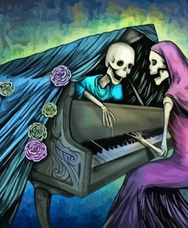 Skull Woman Piano Rose Paint By Numbers
