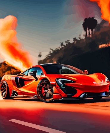 Red Engine Car Paint By Numbers