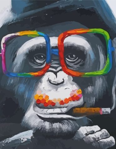 Monkey Smoking Paint By Numbers