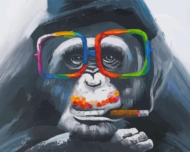 Monkey Smoking Paint By Numbers