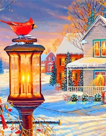 Snowy Christmas Birds Paint By Numbers