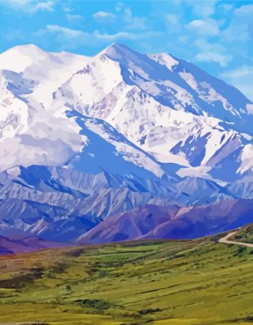Denali Mountain Snowy Paint By Numbers