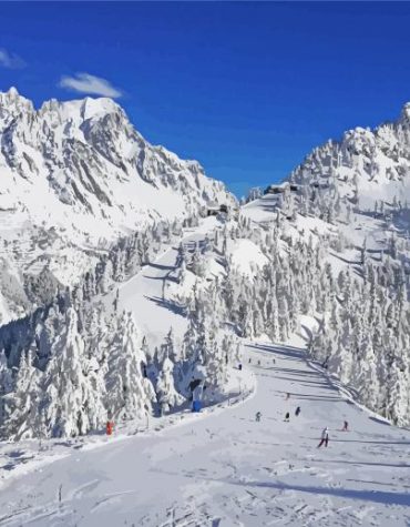 Courmayeur Winter Landscape Paint By Numbers