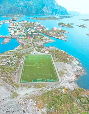 Green Soccer Stadium Paint By Numbers