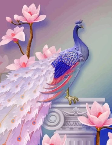 Soft Purple Peafowl Paint By Numbers