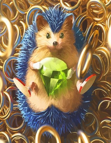 Blue Sonic Hedgehog Paint By Numbers