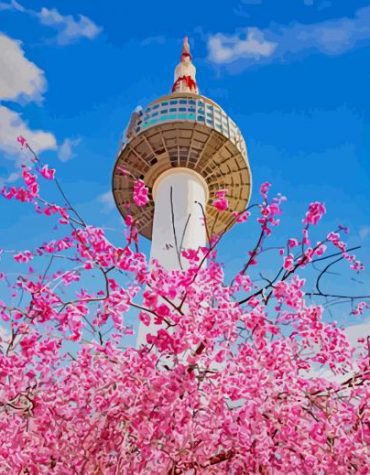 Seoul Tower Scenic View Paint By Numbers