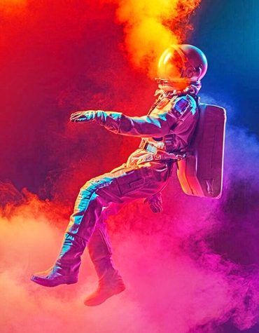 Spaceman in Cosmic Smoke Paint By Numbers