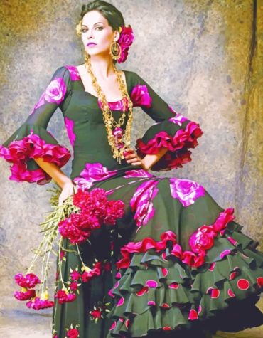 Spanish Tango Gypsy Dress Paint By Numbers
