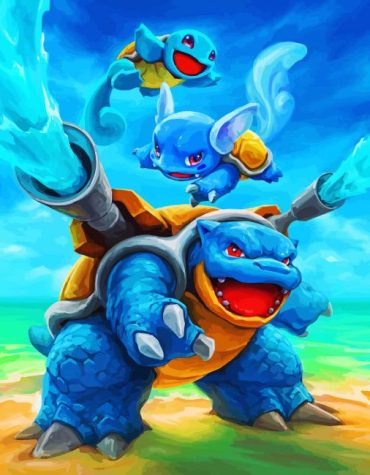 Squirtle Anime Art Paint By Numbers