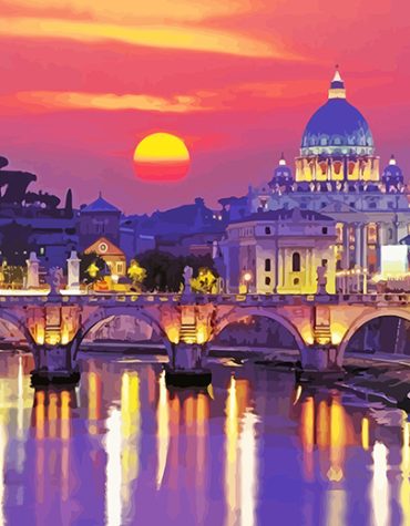St Peters Square Vatican Sunset Paint By Numbers