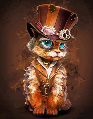 Steampunk Cat Paint By Numbers