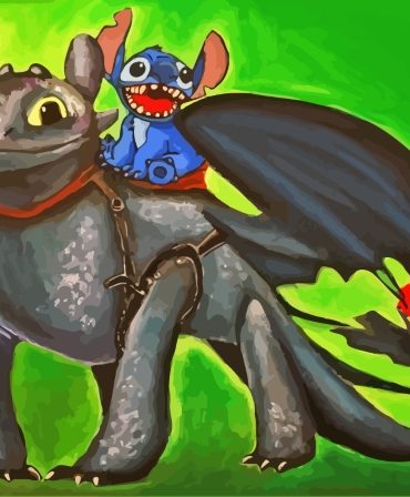 Stitch And Toothless Cartoon Paint By Numbers
