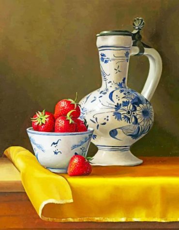 Strawberry Still Life Masterpiece Paint By Numbers