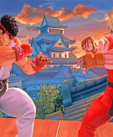 Street Fighter Ryu Ken Paint By Numbers