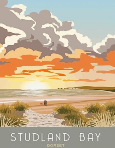 Studland Bay Sunset Seascape Paint By Numbers