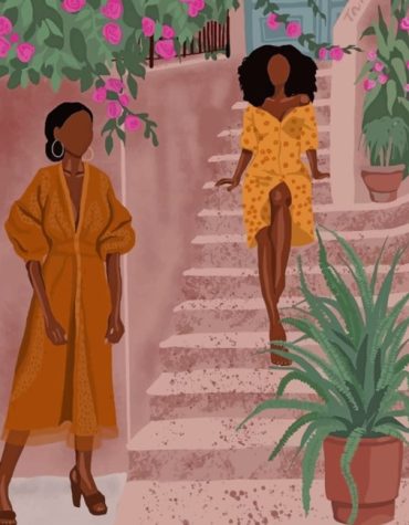 African Women with Plants Paint By Numbers