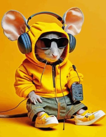 Stylish Mouse Headphones Paint By Numbers