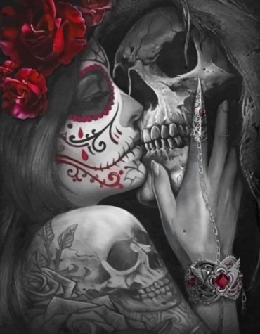 Sugar Skull Black and White Skeleton Paint By Numbers