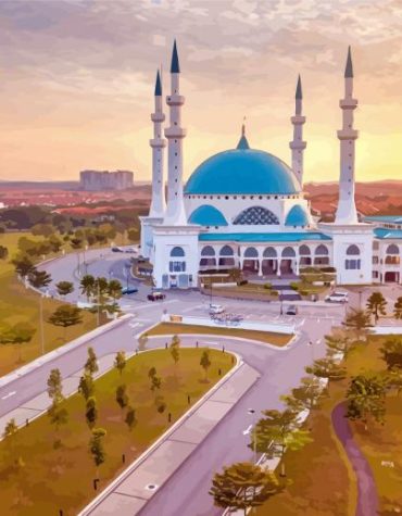 Sultan Iskandar Mosque Johor Landmark Paint By Numbers