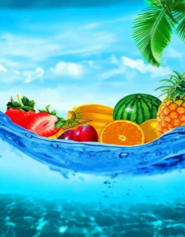 Colorful Summer Fruits Paint By Numbers