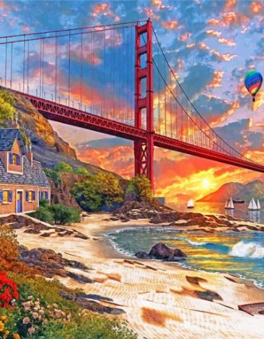Golden Gate Sunset Paint By Numbers