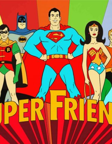 Super Friends Cartoon Illustrations Paint By Numbers