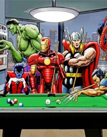 Superhero Pool Battle Paint By Numbers