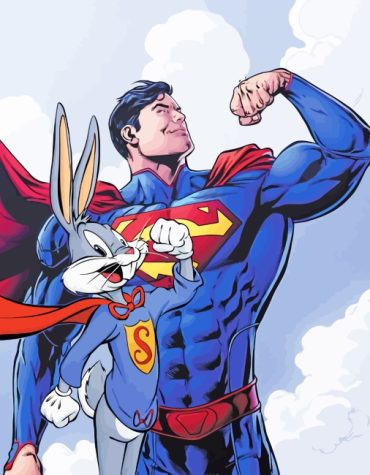 Superman Meets Bugs Bunny Paint By Numbers