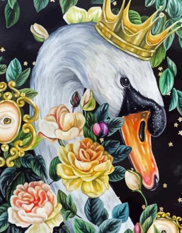 Swan with Crown Paint By Numbers
