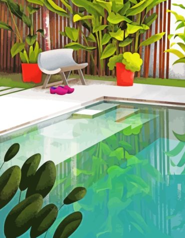 Swimming Pool Landscape Paint By Numbers